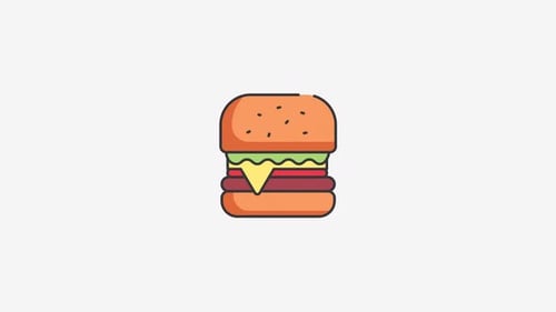 Animated Flat Design Hamburger Icon Assembly