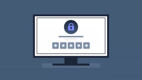 Secure Data Protection with a Password Lock on a Computer Screen.