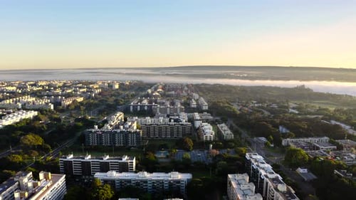 Cidade de Brasília ao amanhecer Distrito Federal Brasil