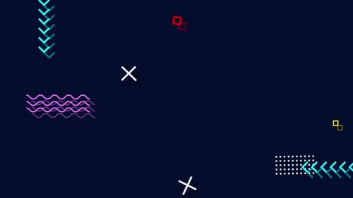 Geometric Rectangle Shapes Loop Animation Over Black Background. Geometric Shapes Design Elements