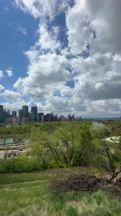 Calgary skyline featuring Bow River in Canada