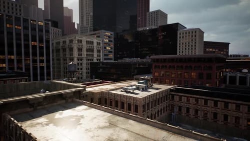 Urban Skyline View During Overcast Weather in a Metropolitan Area