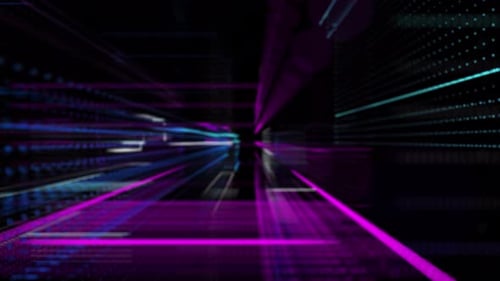 Gepunktete 3D-Linien bewegen sich auf einem schwarzen Hintergrund 4k Version 02
