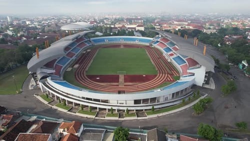 Aerial View of an Impressive City Sports Stadium