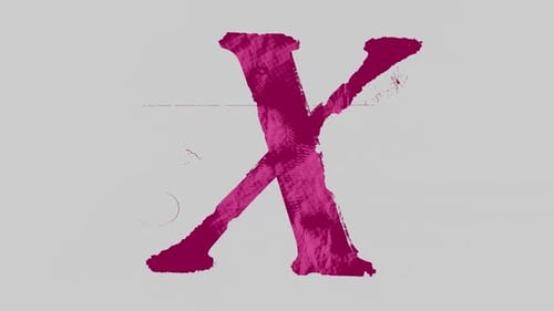 Grunge Distorted Letter X Reveal Animation