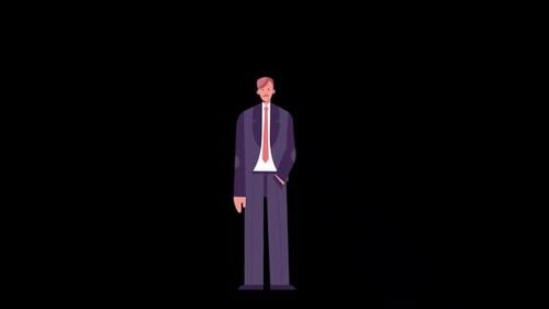 2d Cartoon Man Character Alpha Channel