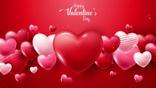 Happy Valentines Day Modern Background 4K Loop