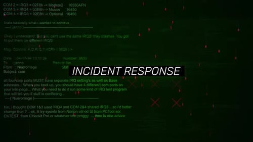 Incident Response Text On Hacking Background Screen