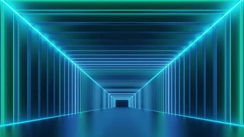 Abstract neon Tunnel rectangle background.