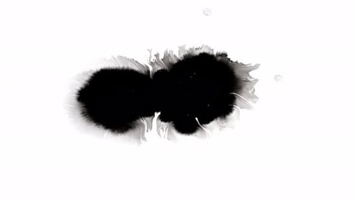 Black Ink Spreading on White Background