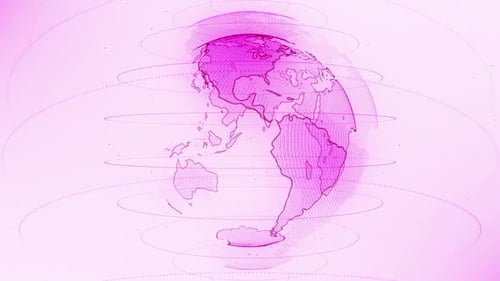 Pink Digital Earth Globe Network Technology Animation