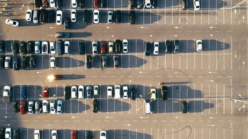 Car Parking Lot View From Above