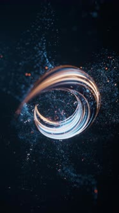 Flowing curve and particles background