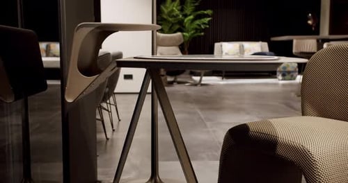 Modern Furniture on Display in Showroom