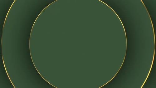 Green Luxury Background with Golden Ribbon Elements and Glitter Light Effect Decoration Abstract