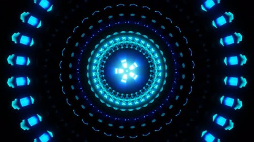 blue circle pulsing flicker light vj loop, audio visual for dj dance music