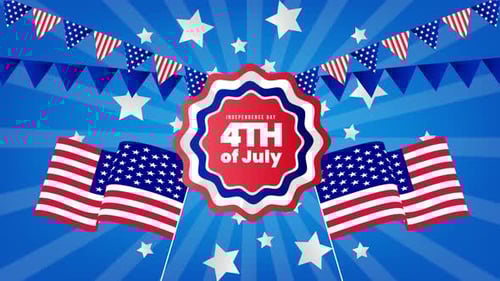 4th of july celebration united states independence day USA animation 4k