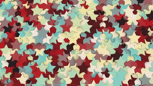 Geometric Colorful Stars Shape Abstract 3d Colorful Animation Loop Background, 3d Shape Motion Desig
