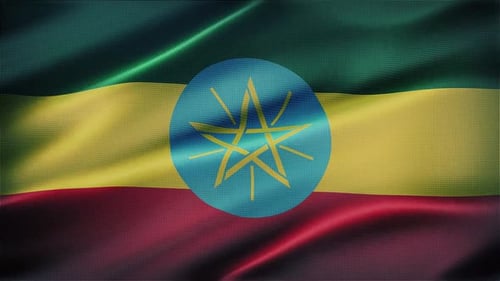 Realistic Waving Flag of Ethiopia Animation