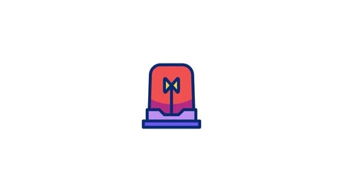 Flashing Flat Design Siren Icon Animation