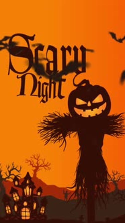 Spooky Scary Night Halloween Vertical Flat Design Animation