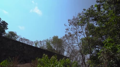 A sunny day with blue sky.