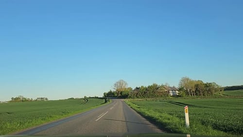POV drive in rural denmark in spring