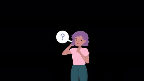 The Girl with Questions Alpha Channel 4K