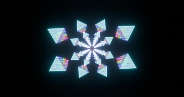 Seamless Animation Pulsating Triangles Shapes Rainbow Colors ...