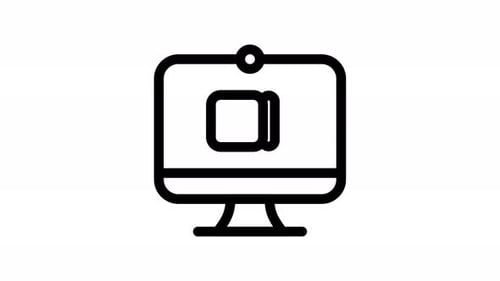 animación de iconos de línea de teletrabajo