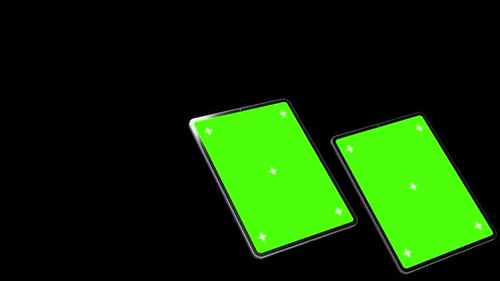 Device Tablet Mockup With Green Screen Rotate