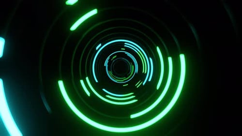 Green And Cyan Abstract Neon Vortex In Infinite Fantasy Tunnel Background Vj Loop In 4K