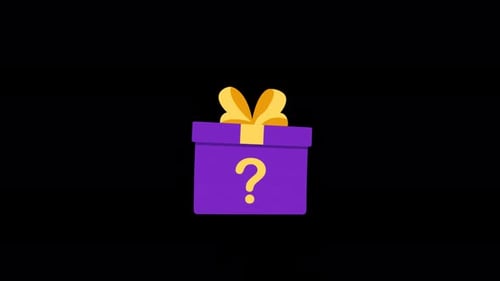 Flat Design Animated Surprise Gift Box Reveal