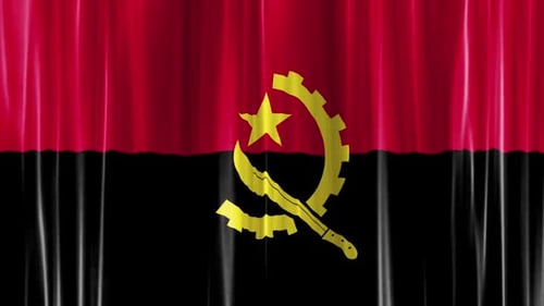 Waving Flag of Angola Loop Background Animation