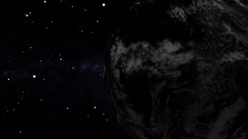 Night Earth Planet animation in space. 2320