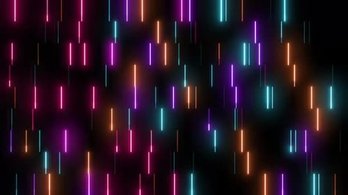 Abstract Neon Light Bars Animated Background