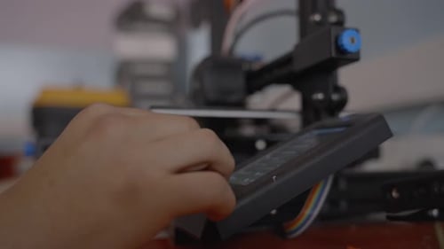 Hand Operating Interface of 3D Printer in Workplace