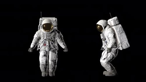 Astronaut tanzt auf transparentem Hintergrund