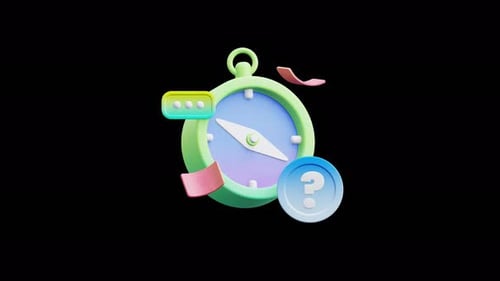 Compass Lost 3d Icon Animation