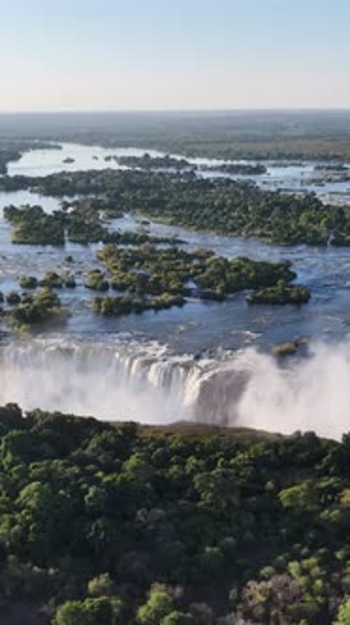 Famous Water Falls At Victoria Falls In Matabeleland North Zimbabwe.