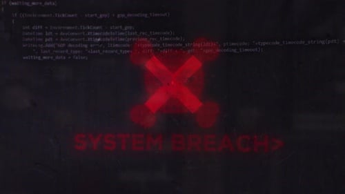 Glitch System Breach Hacking Code Error Screen Animation