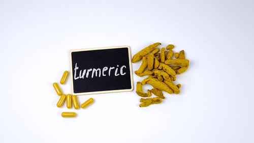 Turmeric Root for Supplements and Essential Oils Selective Focus