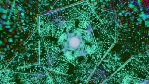 Flying Through Technology Tunnel Background