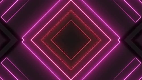Pulsating Neon Geometric Lines Tunnel Background
