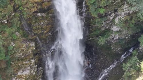Aerial View of a Breathtaking Waterfall in Nature