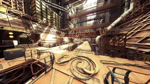 Industrial Piping System Complex Network of Industrial Components