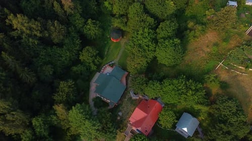 Russian Village in the Forest in Summer