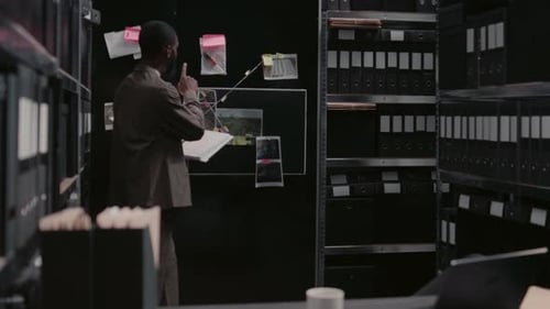 Man Working on Investigation in Office