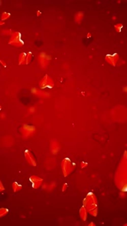 Vertical Red Valentines Day Heart Background Loop