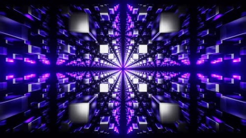 Silver and Purple Abstract Cubic Dimension Background VJ Loop in 4K